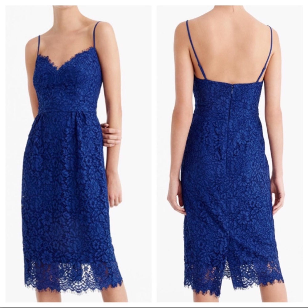 J.Crew blue lace dress s#H2456 size 4 nwot